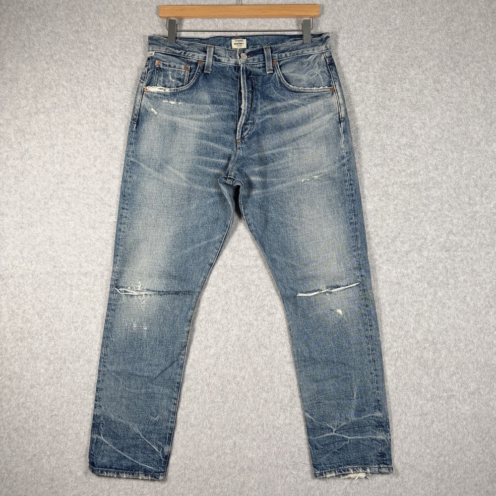 Citizens of Humanity Rowan Relaxed Slim Jeans Mens 30x29 Distressed Button Fly